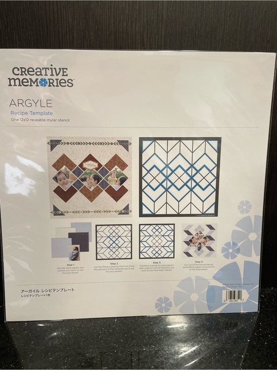Creative Memories Other - Creative Memories Argyle Recipe Template 12x12 Reusable Stencil Brand New